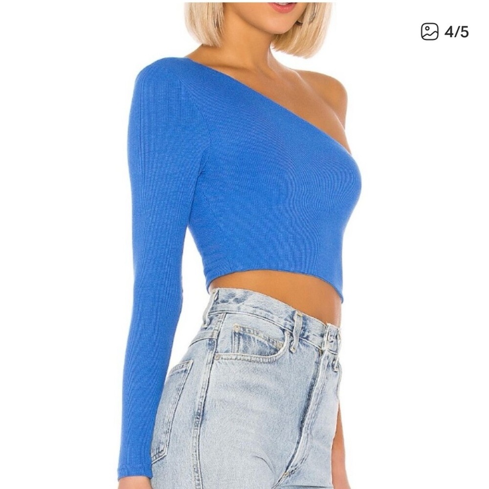 Superdown Vibrant Blue Ribbed Top